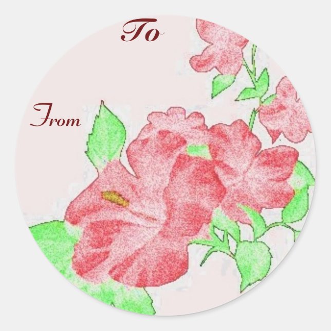 Hibiscus Gift Tag Stickers (Front)