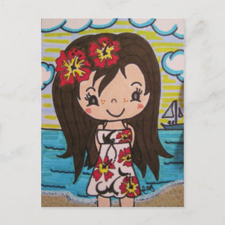 Hibiscus Girl Postcard