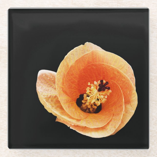 Hibiscus Glass Coaster (Front)