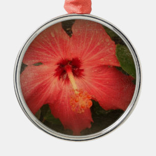 Hibiscus Grunge Metal Tree Decoration