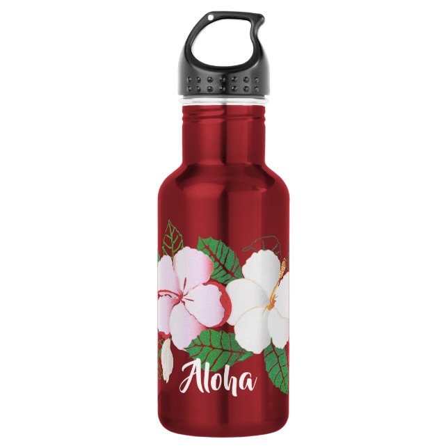 Hibiscus Hawaiian Tropical Floral 532 Ml Water Bottle (Front)