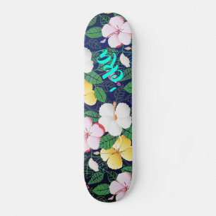 Hibiscus Hawaiian Tropical Floral 'eka Skate Skateboard