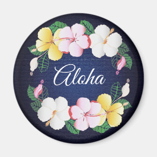 Hibiscus Hawaiian Tropical Floral Magnet