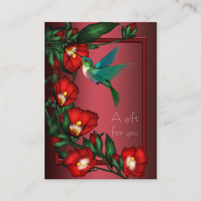 Hibiscus Hummingbird Gift Certificate Gift Cards (Front)