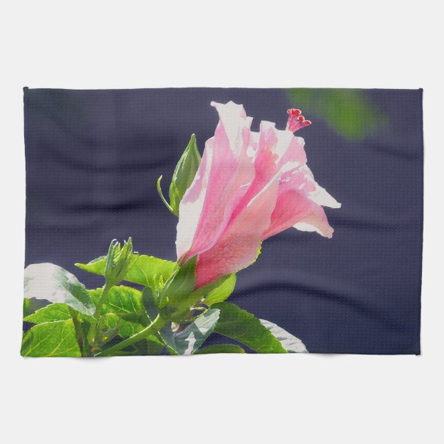 Hibiscus in Bright Sunlight Tea Towel (Horizontal)