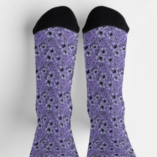 Hibiscus in Purple Pattern N Socks