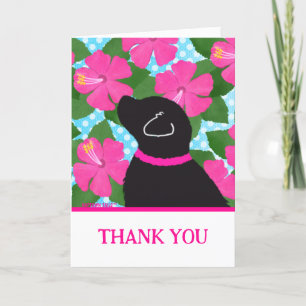 Hibiscus Island Black Thank You Folded Card