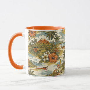Hibiscus Island Hawaiian Scenic- Burnt Orange Mug