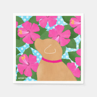 Hibiscus Island Yellow Dog Paper Napkins