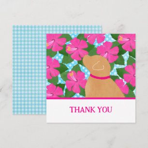 Hibiscus Island Yellow Dog Thank You Cards