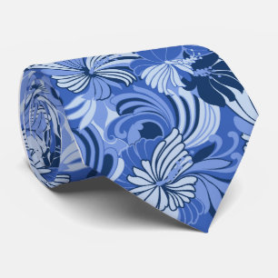 Hibiscus Jungle Floral Hawaiian Tie