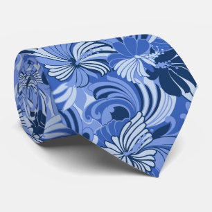 Hibiscus Jungle Floral Hawaiian Two-sided Printed Tie