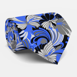 Hibiscus Jungle Floral Hawaiian Two-sided Printed Tie