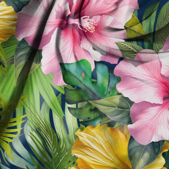 Hibiscus Jungle Seamless Pattern Fabric (Creator Uploaded)