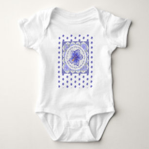 Hibiscus & lace BLUE Baby Bodysuit