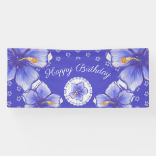 Hibiscus & lace BLUE Banner