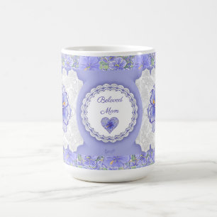 Hibiscus & lace BLUE Coffee Mug