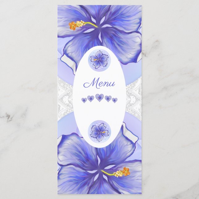 Hibiscus & lace BLUE Menu (Back)