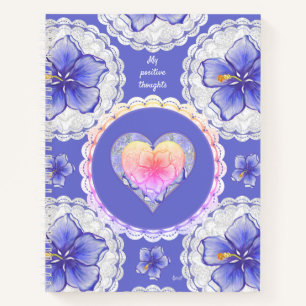 Hibiscus & lace BLUE Notebook