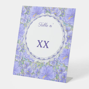 Hibiscus & lace BLUE Pedestal Sign