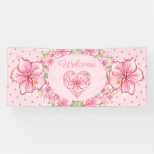 Hibiscus & lace PINK Banner