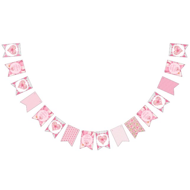 Hibiscus & lace PINK Bunting (All)