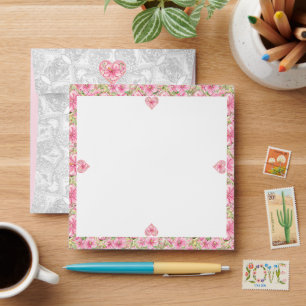 Hibiscus & lace PINK Envelope
