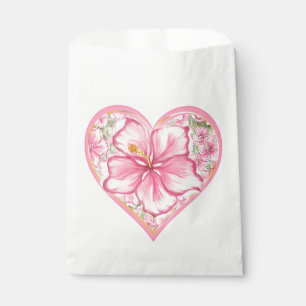 Hibiscus & lace PINK Favour Bags