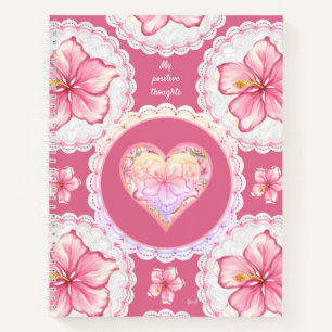 Hibiscus & lace PINK Notebook