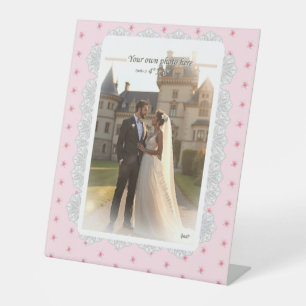 Hibiscus & lace PINK Pedestal Sign