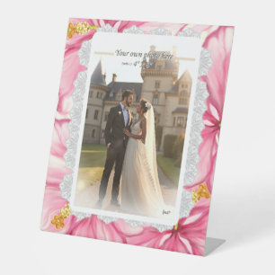 Hibiscus & lace PINK Pedestal Sign