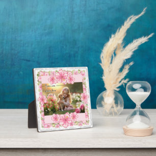 Hibiscus & lace PINK Plaque