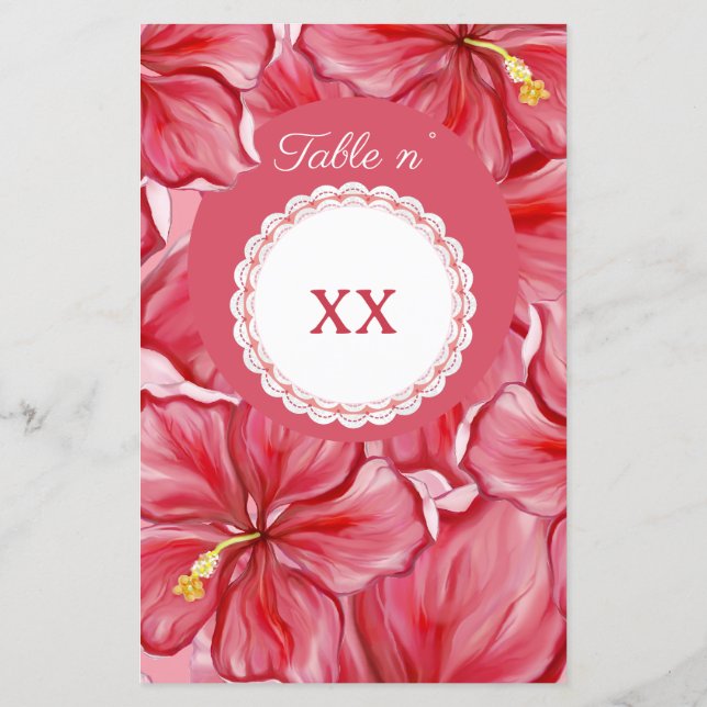 Hibiscus & lace RED (Back)