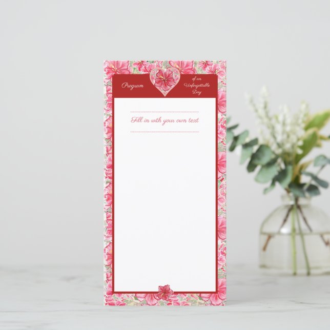 Hibiscus & lace RED (Standing Front)