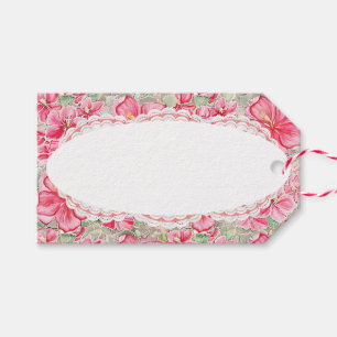 Hibiscus & lace RED Gift Tags