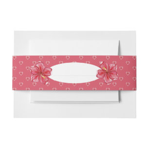 Hibiscus & lace RED Invitation Belly Band