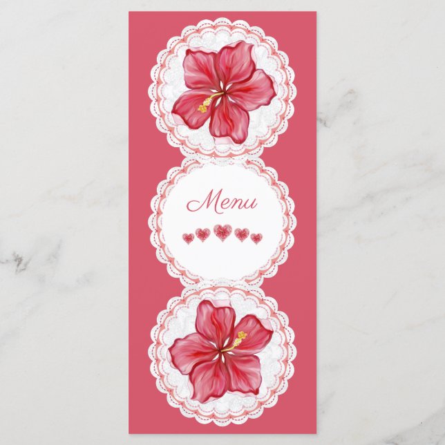 Hibiscus & lace RED Menu (Back)