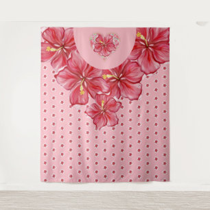 Hibiscus & lace RED Tapestry