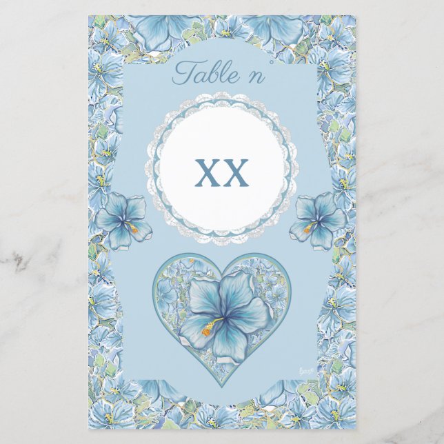 Hibiscus & lace TURQUOISE (Back)