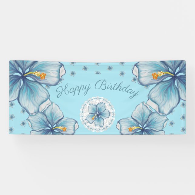 Hibiscus & lace TURQUOISE Banner (Horizontal)