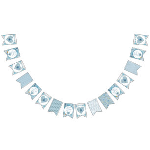 Hibiscus & lace TURQUOISE Bunting