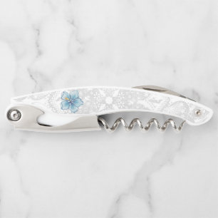 Hibiscus & lace TURQUOISE Corkscrew