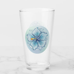 Hibiscus & lace TURQUOISE Glass
