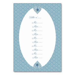 Hibiscus & lace TURQUOISE Table Number