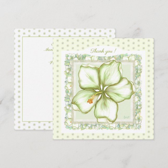 Hibiscus & lace WHITE (Front/Back)