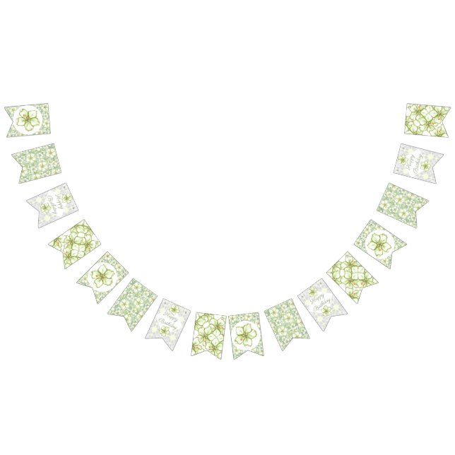 Hibiscus & lace WHITE Bunting (All)