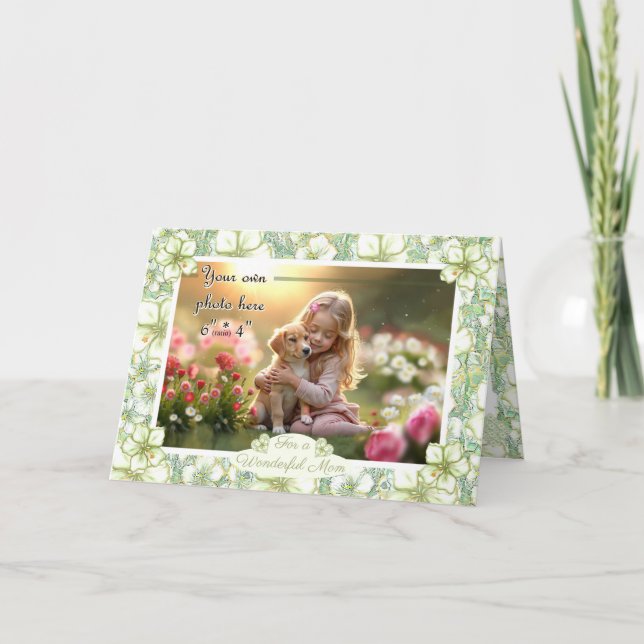 Hibiscus & lace WHITE Card (Front)