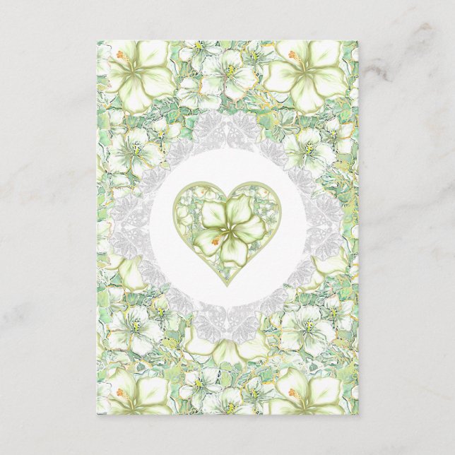Hibiscus & lace WHITE Enclosure Card (Front)