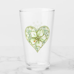 Hibiscus & lace WHITE Glass