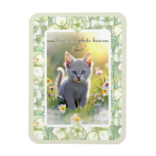 Hibiscus & lace WHITE Magnet